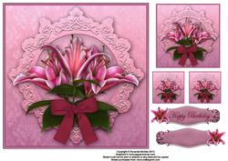 Stargazer Lilies 8x8 Topper