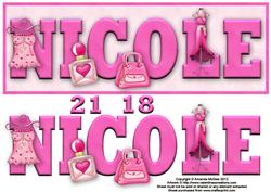 So Fashionable Nicole Large Dl Name Card