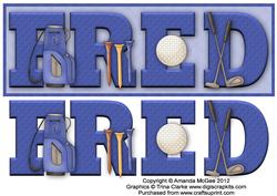 Golfing Mad Fred Large Dl Name Card