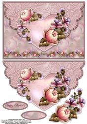Roses and Thistles Envelope Card with Decouapge