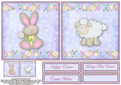 Bunny and Lamb 6x6 Square Card Fronts