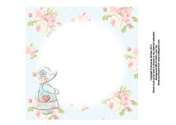 Sunbonnet Girl in Blue and Pink 8x8 Insert