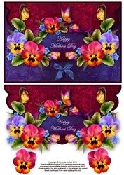 Pansies and Butterflies Envelope Card - Mothers Day