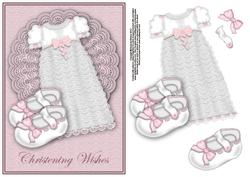 A5 Baby Girl Christening Card Front