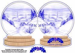 Blue Winter Scene Shaped Card
