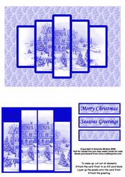 Blue Winter Scene Pyramid Panel