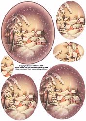 Lilac Winter Scene Pyramid