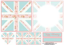 Pink and Blue Shabby Chic Union Flag Topper Sheet