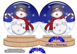 Cute Snowman Snow Globe Shaped Card