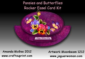Pansies and Butterflies Rocker Easel Card Kit