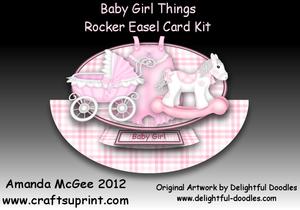 Baby Girl Things Rocker Easel Card Kit