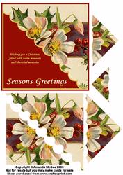 Christmas Rose Card Front and Triangle Pyramid