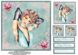 Deco and Roses 8x8 Topper