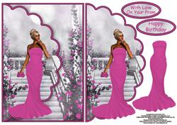 Prom Night in Pink Envelope Card