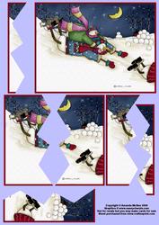 Snowmen Sliding Down a Hill Crazy Zig Zag Side Stacker