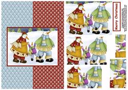 Snowman Family Out for a Walk Card Front