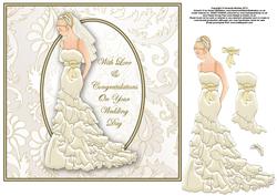 Ivory Bride 8x8 Square Card Front with Decoupage