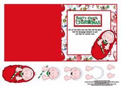 Babys 1st Christmas Photo Card - Wrapped Baby