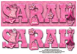 So Fashionable Sarah Large Dl Name Card