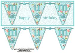Happy Birthday Mum Large Dl Bunting Card