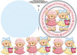 Bear Friends Wordaround Card with Decoupage