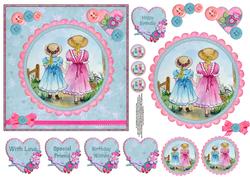 Out for a Stroll Buttons 'n' Bows 6x6 Square Card