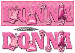 So Fashionable Donna Large Dl Name Card