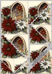 Poinsettia and Church Window Scallop Multi Corner Stacker
