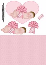 New Baby Girl with Bow Decoupage