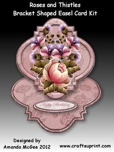 Roses and Thistles Bracket Shaped Easel Card Kit