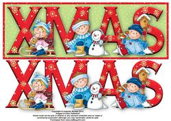 Christmas Kids Xmas Large Dl Word Card