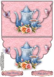Roses and Teatime Envelope Card