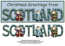Christmas Greetings from Scotland Large Dl Word Card