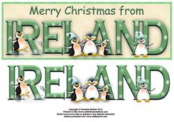 Merry Christmas from Ireland Large Dl Word Card