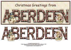Christmas Greetings from Aberdeen Large Dl Word Card