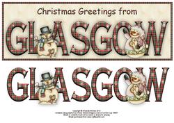 Christmas Greetings from Glasgow Large Dl Word Card