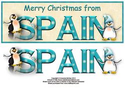 Merry Christmas from Spain Large Dl Word Card