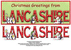 Merry Christmas from Lancashire Large Dl Word Card