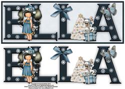 Girl in Blue Ella Large Dl Name Card