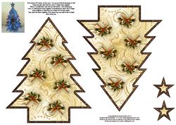 Holly and Bows 3D Christmas Tree Sheet