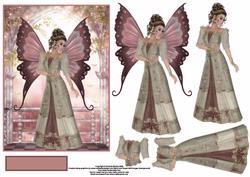 Fairy in Pink and Green Decoupage