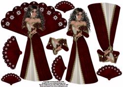 Beautiful Fan Lady Decoupage