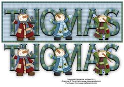 Snowman Fun Thomas Large Dl Name Card