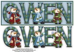 Snowman Fun Owen Large Dl Name Card