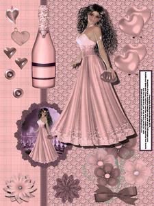 Pretty in Pink Card Kit with Decoupage, Pyramid, Toppers, Elements and Papers