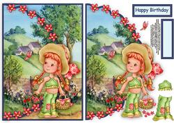 Out for a Picnic Envelope Card with Decoupage