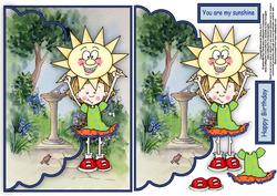 I Caught the Sun Envelope Card with Decoupage