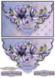 Winter Lilies Envelope Card with Decoupage