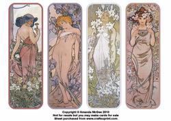 Art Nouveau Floral Maidens Bookmarks