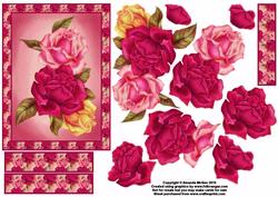 Beautiful Roses Card Front with Decoupage